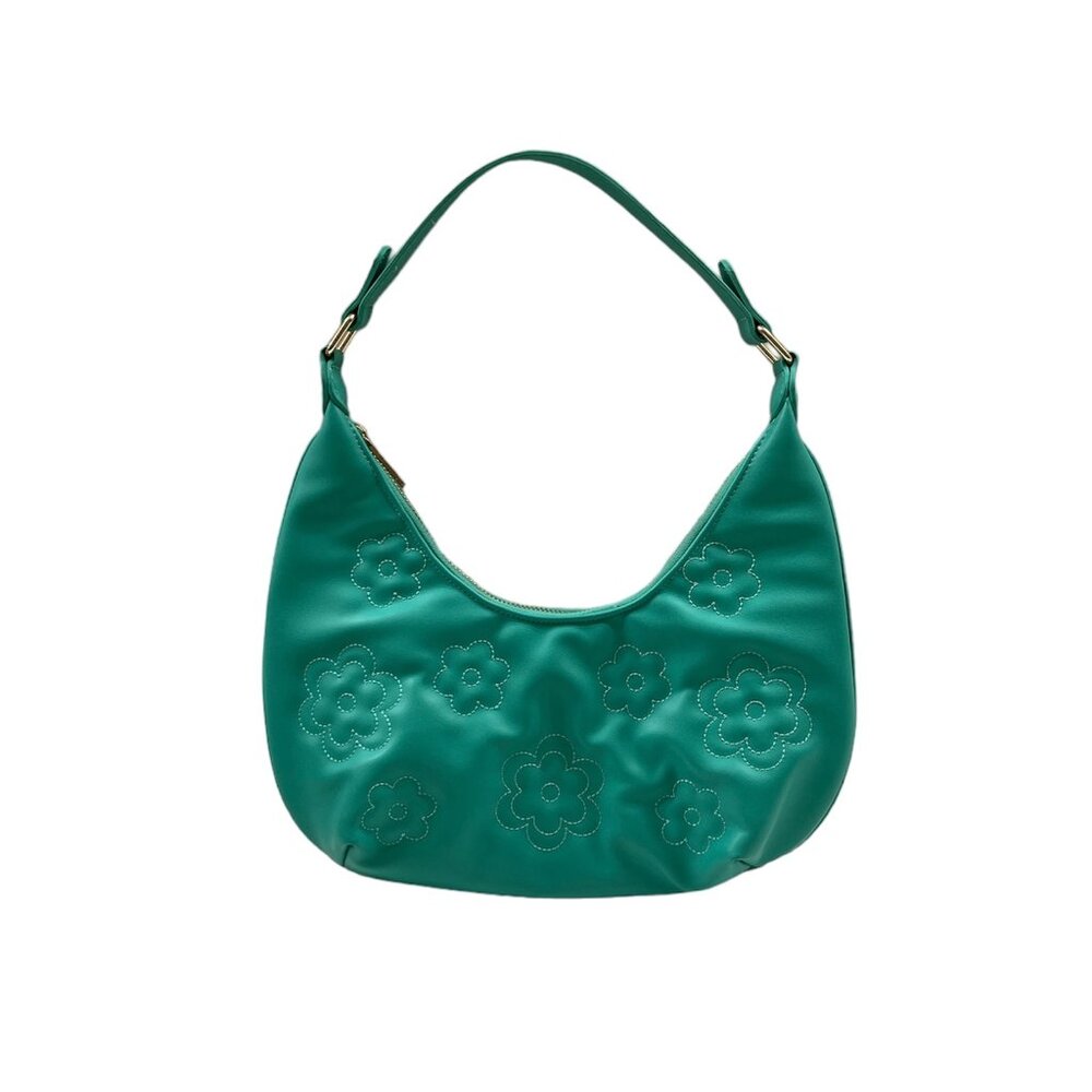 Skinny Dip London - Mint Green Quilted Flowers Shoulder Hobo Handbag - NWOT